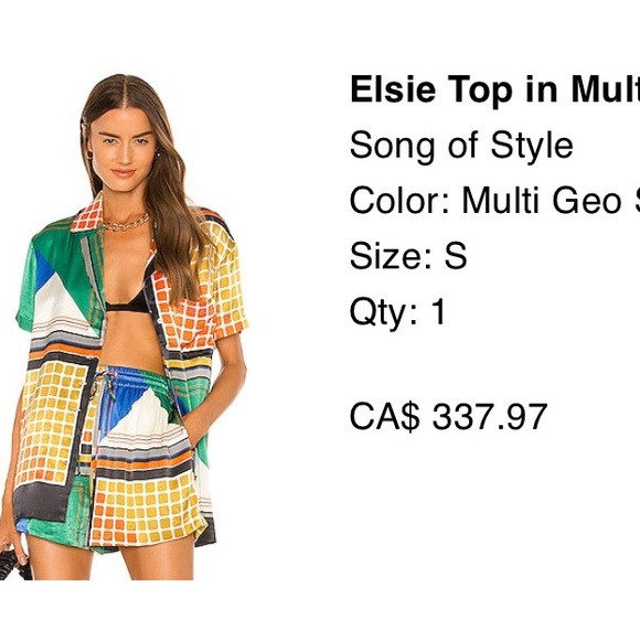 Revolve silk set. Worn once. Amazing condition. High quality. Top is M, bottom S - Picture 2 of 4